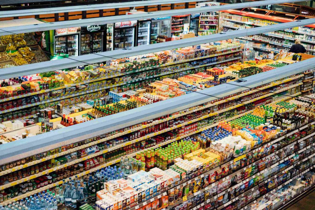 FMCG warehouse and distribution - stacked cartons and supply operations